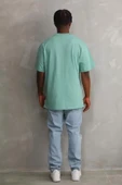 Unisex Baskılı Oversize T-Shirt - Mint Yeşili thumbnail 2