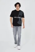 Erkek Baskılı T-Shirt - Siyah thumbnail 2