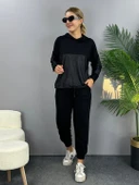 Kadın Uzun Kollu Kapüşonlu Oversize Sweat Ve Pantolon Ikili Takım thumbnail 9