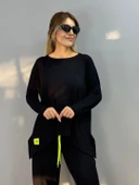 Kadın Iki Iplik Viskon Pamuk Kumaş Arma Detaylı Ikili Takım thumbnail 4