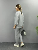 Kadın Uzun Kollu Bisiklet Yaka Viskon Iki Iplik Bluz Ve Pantolon Ikili Takım thumbnail 4