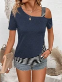 Kadın Kısa Kollu Omuzdan Askılı Viskon Bluz thumbnail 3