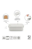 Brabantia MAKE TAKE LIGHT GREY PLASTİK ORTA BOY YEMEK TAŞIMA KABI 1.1L - 1