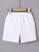 Beli Lastikli Mini Düz Şort - Beyaz thumbnail 1