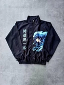 Fermuarlı Dijital Baskılı Rüzgarlık - Siyah thumbnail 1