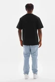 Unisex Baskılı Oversize T-Shirt - Siyah - 2