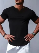 Erkek Kısa Kollu V Yaka Süprem T-shirt - 1