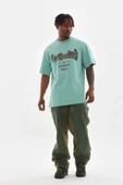 Unisex Baskılı Oversize T-Shirt - Mint Yeşili thumbnail 3