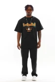 Unisex Oversize Kolye Dahil T-Shirt - Siyah - 3