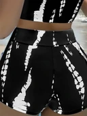 Kadın Büzgü Detay Askılı Crop Mini Tayt Ikili Takım thumbnail 6