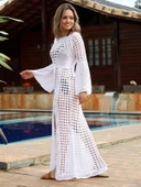 Kadın Yarasa Kol Triko Maxi Boy Pareo thumbnail 7