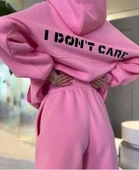 Nakış İşlemeli Üç İplik Sweat Takım- Pembe thumbnail 1