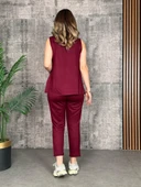 Kadın Askılı Yuvarlak Yaka Viskon Iki Iplik Bluz Ve Eşofman Altı Ikili Takım thumbnail 4