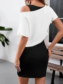 Kadın Askılı Yuvarlak Yaka Kısa Kaşkorse Elbise Ve Viskon Bluz Ikili Takım thumbnail 4