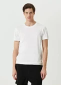 Unisex Basic Bisiklet Yaka Regular T-Shirt - Beyaz thumbnail 3