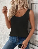 Kadın Kolsuz Yuvarlak Yaka Triko Bluz thumbnail 8