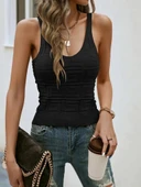 Kadın Askılı Geometrik Desen Triko Bluz thumbnail 3