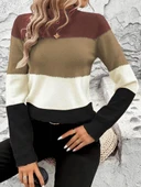 Kadın Uzun Kollu Yarı Balıkçı Yaka Triko Kazak thumbnail 2