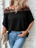 Kadın Askılı Dantel Janjan Krep Bluz thumbnail 4