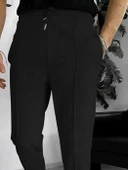 Erkek Yüksek Bel önden Bağcıklı Cepli Waffle Pantolon thumbnail 2