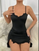 Kadın Askılı V Yaka Dantel Detay Viskon Gecelik thumbnail 1