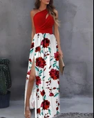 Kadın Tek Omuzdan Askılı Damla Detaylı üst Dalgıç Alt Süprem Maxi Elbise thumbnail 3