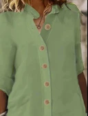 Kadın Kısa Kollu Hakim Yaka önden Düğmeli Kısa Müslim Elbise thumbnail 2