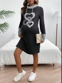 Kadın Uzun Kollu Balıkçı Yaka Bağcıklı Iki Iplik Elbise thumbnail 2