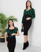 Kadın Uzun Kollu Büstiyer Ve Askılı Mini Elbise Fırsat ürün Ikili Takım thumbnail 1