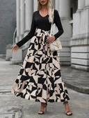 Kadın Uzun Kollu Bisiklet Yaka Uzun Elbise thumbnail 1