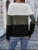 Kadın Uzun Kollu V Yakalı Düğmeli çok Renkli Waffle Bluz thumbnail 3