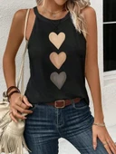 Kadın Omuzlardan Açık Boyundan Askılı Kalp Baskılı Viskon Bluz thumbnail 1