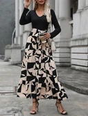 Kadın Uzun Kollu Bisiklet Yaka Uzun Elbise thumbnail 4