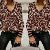 Kadın Uzun Kollu V Yaka Kenarları Güpür Detay şardonlu Dalgıç Bluz thumbnail 3