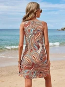 Kadın Kısa Kollu Dantel V Yakalı Desenli Süprem Elbise thumbnail 4