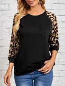 Kadın Uzun Kollu Bisiklet Yaka Reglan Kol Viskon Bluz thumbnail 1