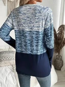 Kadın Uzun Kollu Yuvarlak Yaka Baskılı Düğme Detay Süprem Bluz thumbnail 6