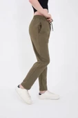 Unisex Üç İplik Basic Eşofman Pantolon - Hakİ - 4