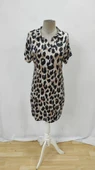 Kadın Kısa Kollu Yakalı Leopar Desenli Süprem Elbise thumbnail 6