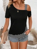 Kadın Kısa Kollu Omuzdan Askılı Viskon Bluz thumbnail 4