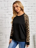 Kadın Uzun Kollu Bisiklet Yaka Reglan Kol Viskon Bluz thumbnail 5