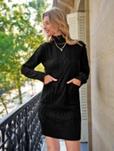 Loren Yünlü Motifli Midi Boy Triko Elbise thumbnail 2