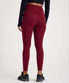 Nonofit Yüksek Bel Düz Sporcu Tayt - Bordo thumbnail 4