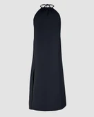 Kadın Boyundan Askılı Halter Kollu Viskon Elbise thumbnail 4