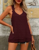 Kadın Dantel Askılı V Yakalı Sırtı çapraz Detaylı Ponpon Bluz thumbnail 3