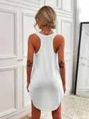Kadın Kolsuz Halter Yaka Viskon Mini Elbise thumbnail 5