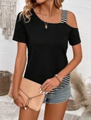 Kadın Kısa Kollu Omuzdan Askılı Viskon Bluz thumbnail 1