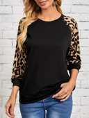 Kadın Uzun Kollu Bisiklet Yaka Reglan Kol Viskon Bluz thumbnail 3