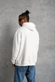 Erkek DANKES Baskılı Kapüşonlu Sweat - Beyaz thumbnail 2