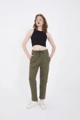 Unisex Üç İplik Basic Eşofman Pantolon - Hakİ - 3